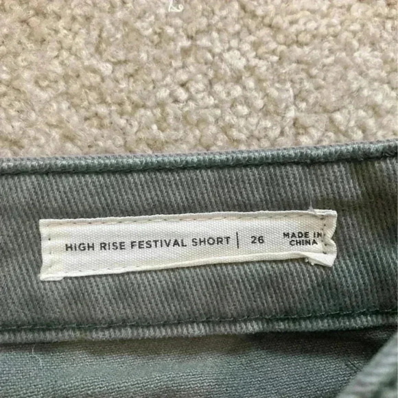 Pacsun dark green distressed high rise festival shorts in size 26 - Picture 6 of 6